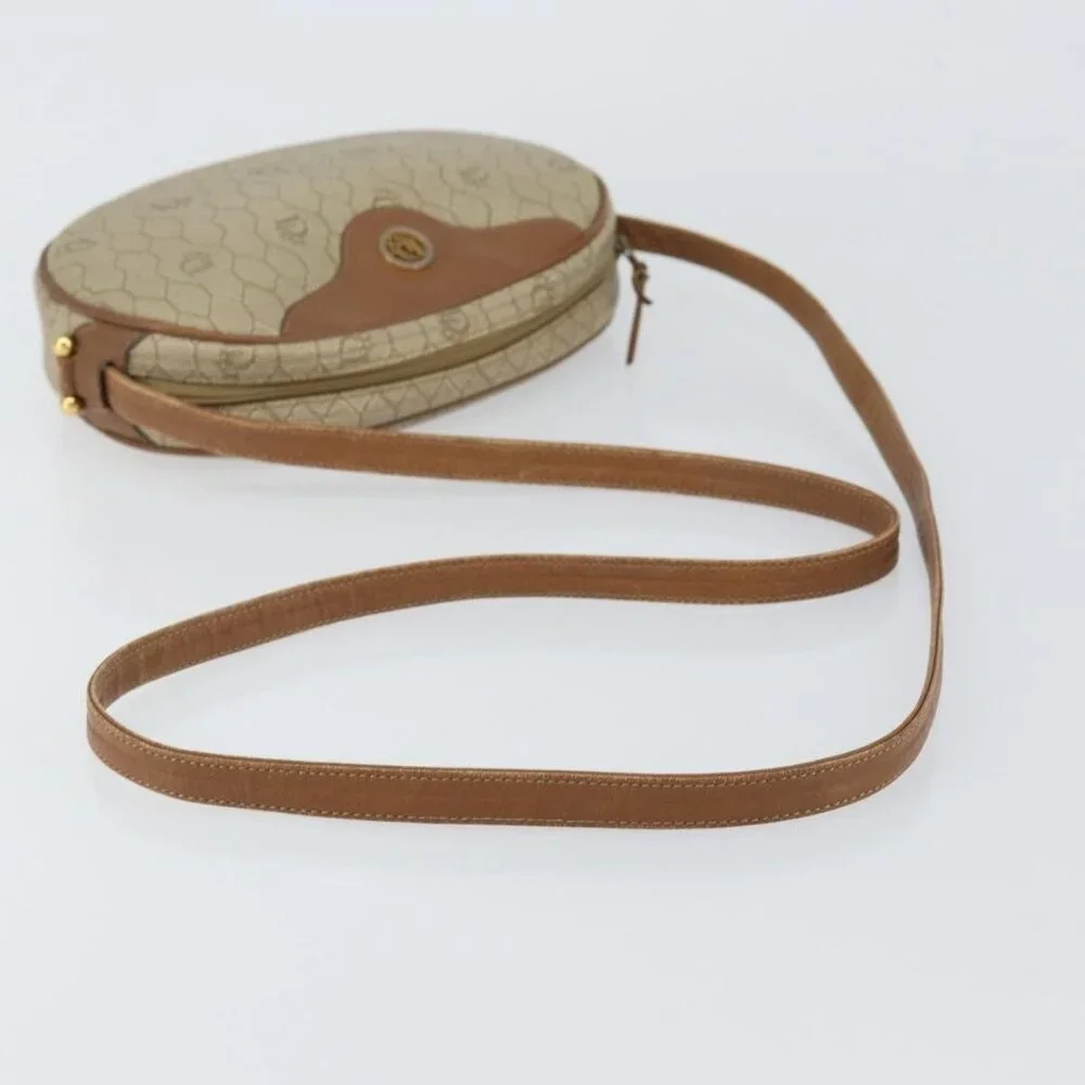 Authentic Christian Dior Honeycomb Canvas Shoulder Bag PVC Beige Gold - Picture 14 of 16